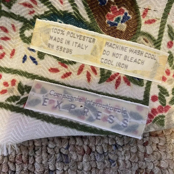 VTG Express Scarf Floral Silky Artsy Expression Impression Luxury Square 38” - Picture 4 of 8